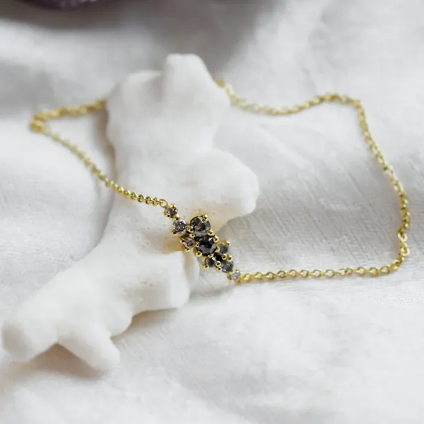 Gold bracelet with diamonds salt and pepper diamonds CLARE  Image