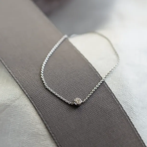 Gold minimalist bracelet with diamond STACY Image