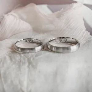 Matt white gold wedding rings with diamond D-SHAPE Thumbnail