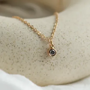 Gold pendant with bezel salt and pepper diamond SAND Thumbnail