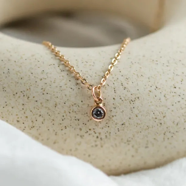 Gold pendant with bezel salt and pepper diamond SAND Image