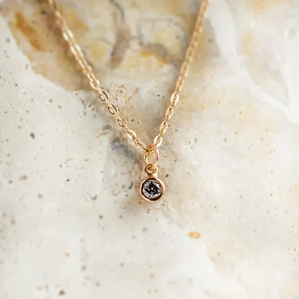 Gold pendant with bezel salt and pepper diamond SAND Image
