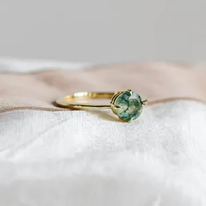 Minimalist moss agate enagegement ring THOR Thumbnail
