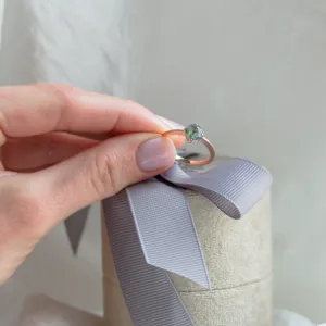 Minimalist moss agate enagegement ring THOR Thumbnail