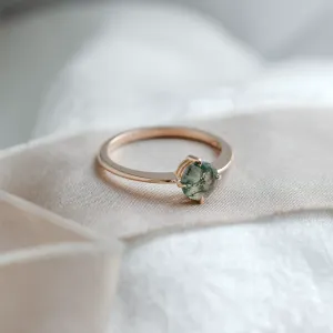Minimalist moss agate enagegement ring THOR Thumbnail
