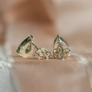Gold pear moss agate earrings ARDY Thumbnail