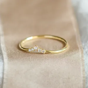 Minimalist curved diamond wedding ring UMA Thumbnail