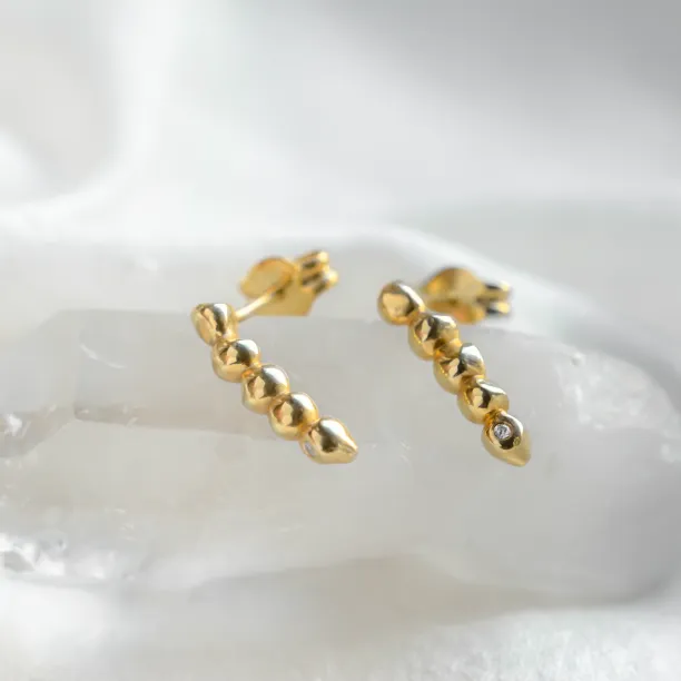 Minimalist gold diamond earrings CHANTAL Image