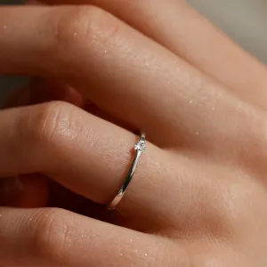 Minimalist gold engagement ring HAMEN Thumbnail