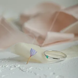 Minimalist ring with emerald HAIMERALD Thumbnail