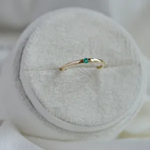 Minimalist ring with emerald HAIMERALD Thumbnail