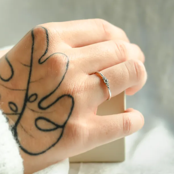 Minimalist engagement ring with diamonds JUDY Image