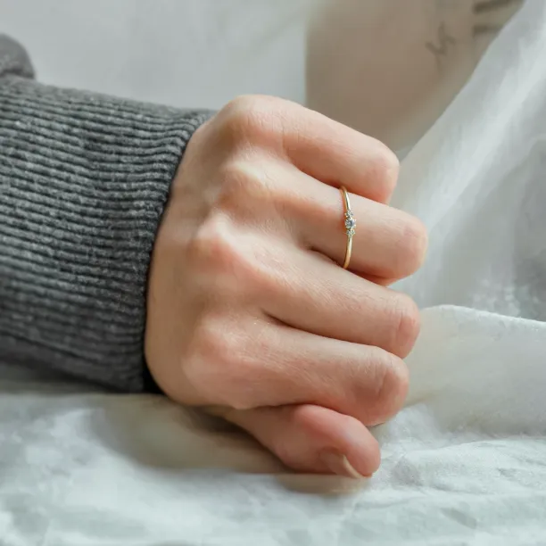 Minimalist engagement ring with diamonds JUDY Image