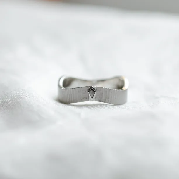 Original wedding rings with salt and pepper diamond CHARLES Image