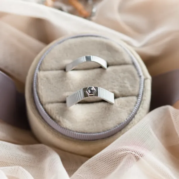 Unusual wedding rings with salt and pepper diamond JACKLYN Image