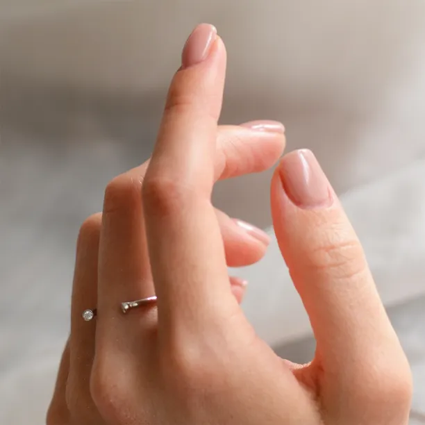 Minimalist open ring with diamonds EMMA Image