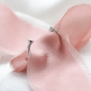 Minimalist open ring with diamonds EMMA Thumbnail