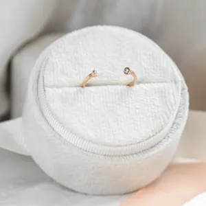 Minimalist open ring with diamonds EMMA Thumbnail