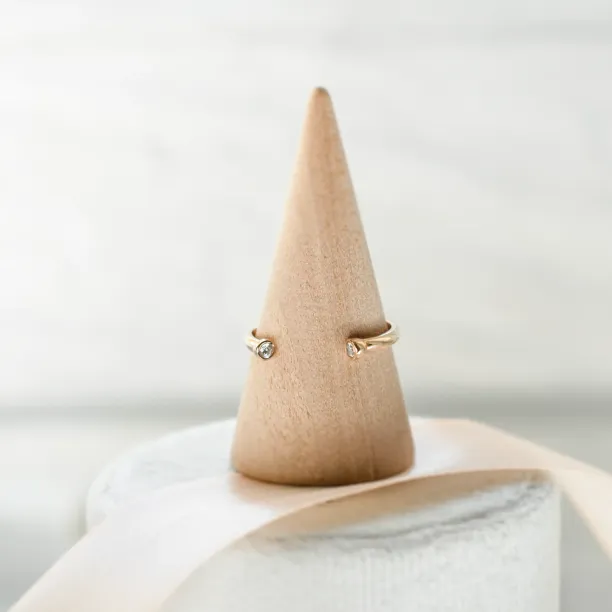 Minimalist open ring with diamonds EMMA Image