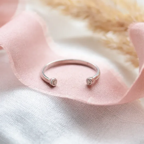 Minimalist open ring with diamonds EMMA Image