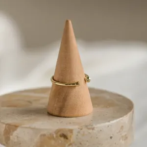Minimalist open ring with diamonds EMMA Thumbnail