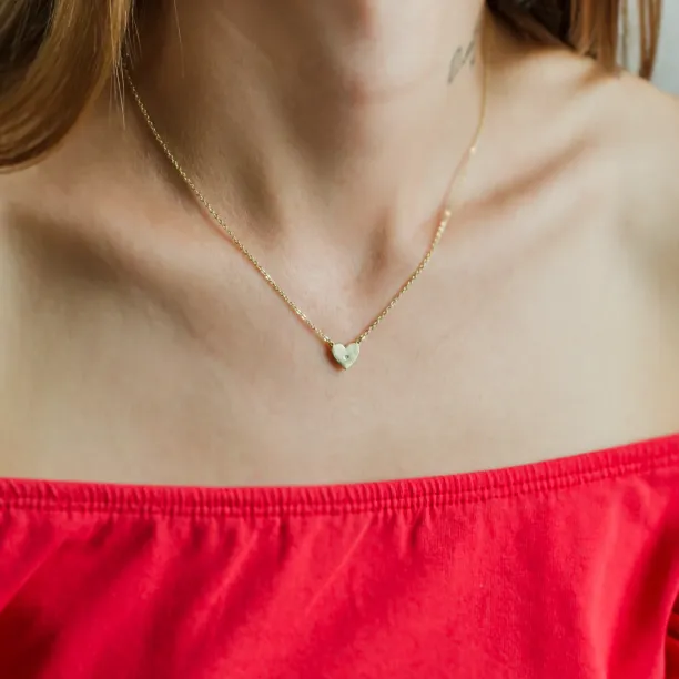 Diamond necklace in the shape of the heart LILLIAN Image