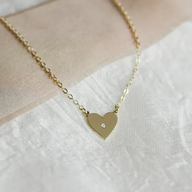 Diamond necklace in the shape of the heart LILLIAN Image