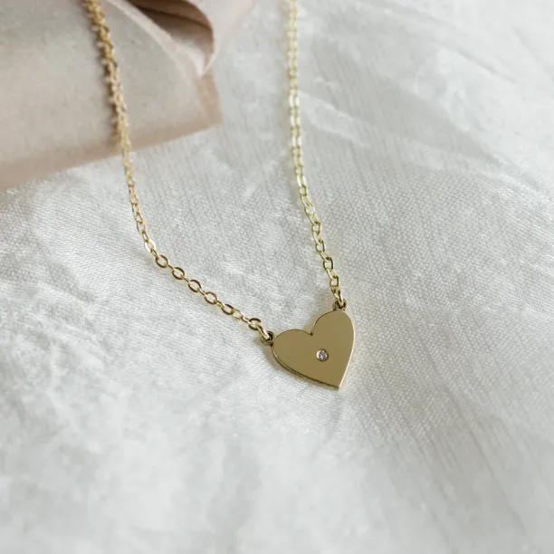 Diamond necklace in the shape of the heart LILLIAN Image