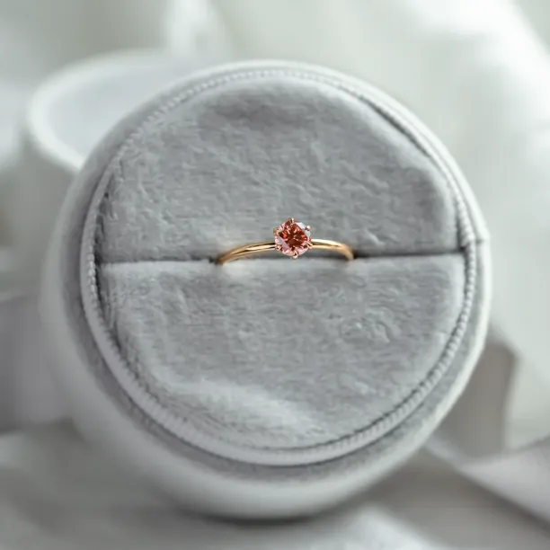 Minimalist engagement ring with pink lab grown diamond ROSE Image