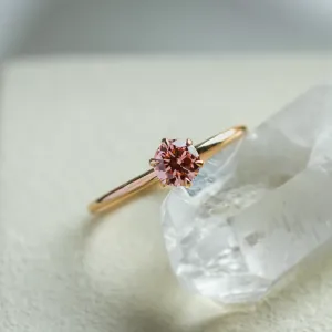 Minimalist engagement ring with pink lab grown diamond ROSE Thumbnail