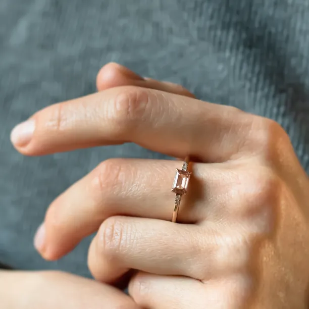 Pink lab grown and classic diamonds engagement ring ROSIE Image