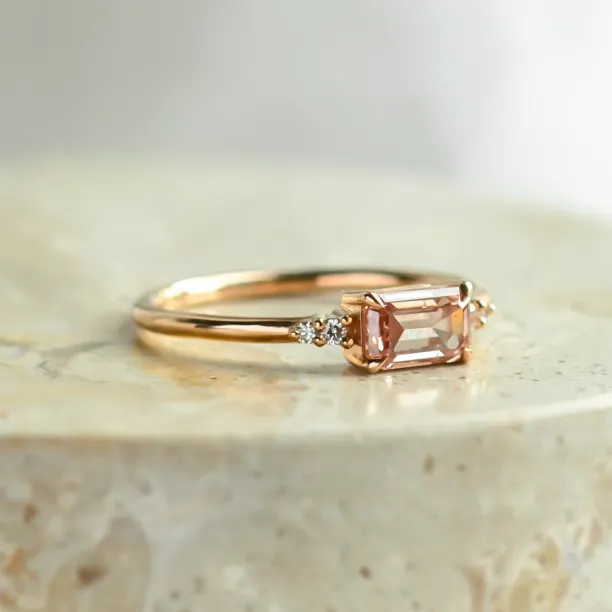 Pink lab grown and classic diamonds engagement ring ROSIE Image