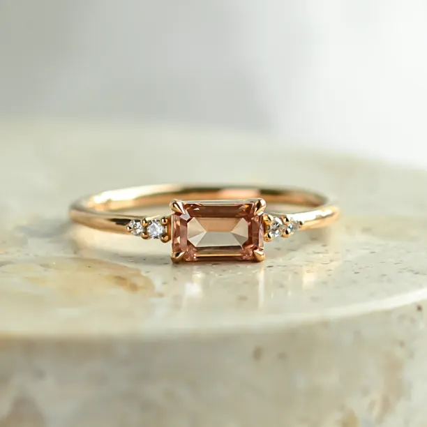 Pink lab grown and classic diamonds engagement ring ROSIE Image
