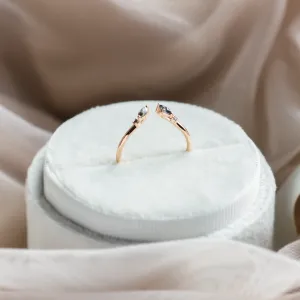 Gold open ring with salt and pepper diamonds ADA Thumbnail