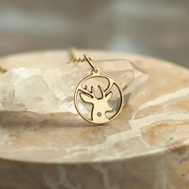 IVY Golden pendant with a diamond Image