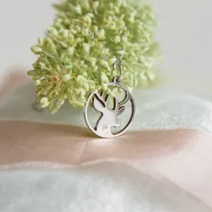 IVY Golden pendant with a diamond Thumbnail