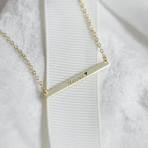 Gold Necklace in minimalist style with any engraving OSA Thumbnail