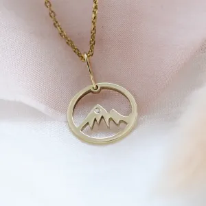 Gold diamond pendant - for the mountains enthusiasts MUNI Thumbnail