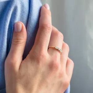 Gold ring with three moissanites AVERY