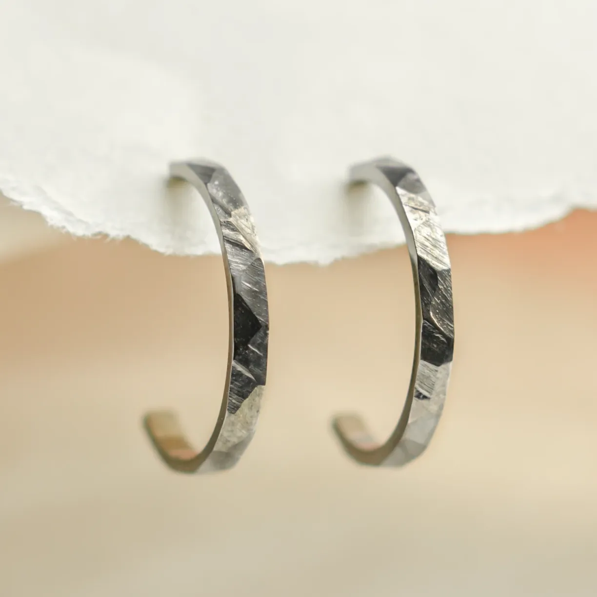Black rhodium hoop earrings