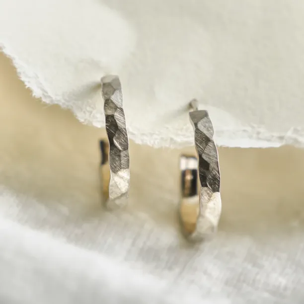 Gold circle earrings with irregural shape BREE  Image