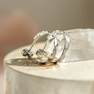 Gold circle earrings with irregural shape BREE  Thumbnail