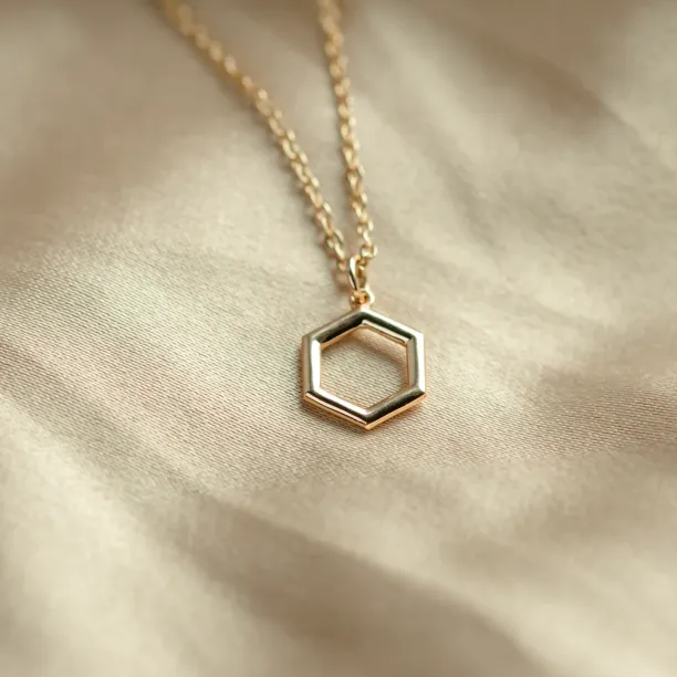 Gold hexagon necklace MEGAN Image