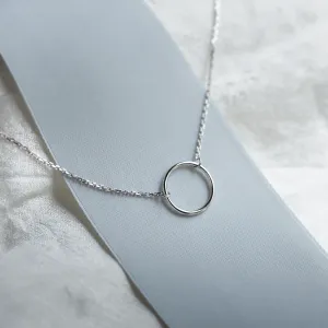 Gold minimalist necklace with a circle KARMA Thumbnail
