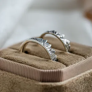 Wedding rings in mountains shape with black rhodium SILVRETTA Thumbnail