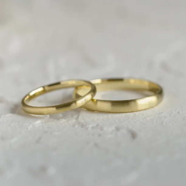 Solid wedding rings made of white gold (mat) ODELL Image