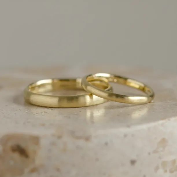 Solid wedding rings made of white gold (mat) ODELL Image