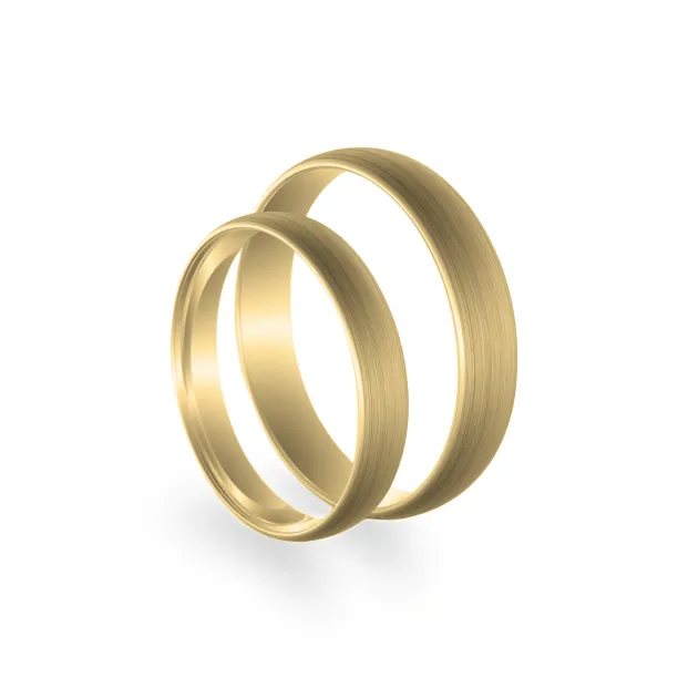 D-SHAPE mat wedding white gold rings ARIZONA Image