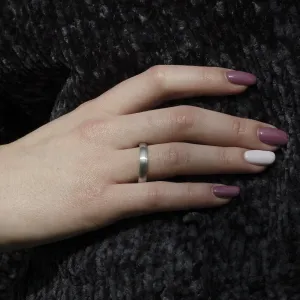 D-SHAPE mat wedding white gold rings ARIZONA Thumbnail