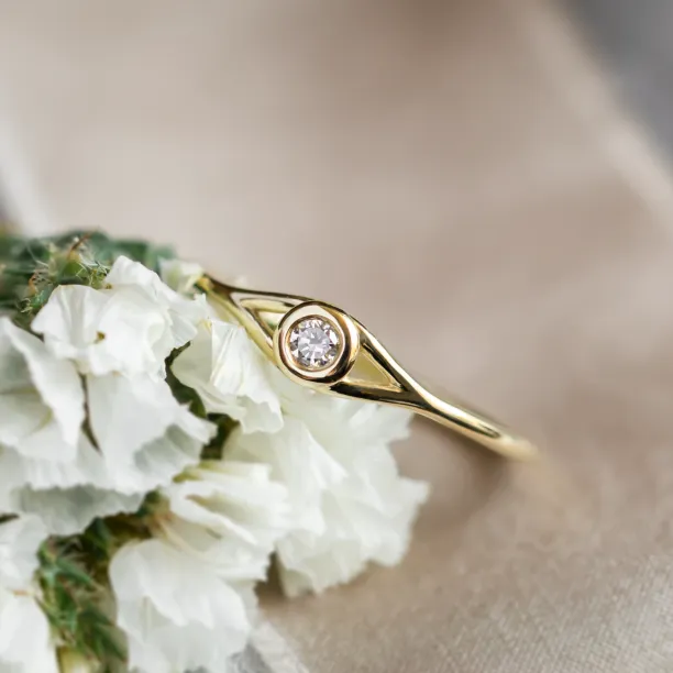 Gold diamond engagement ring INEZ Image
